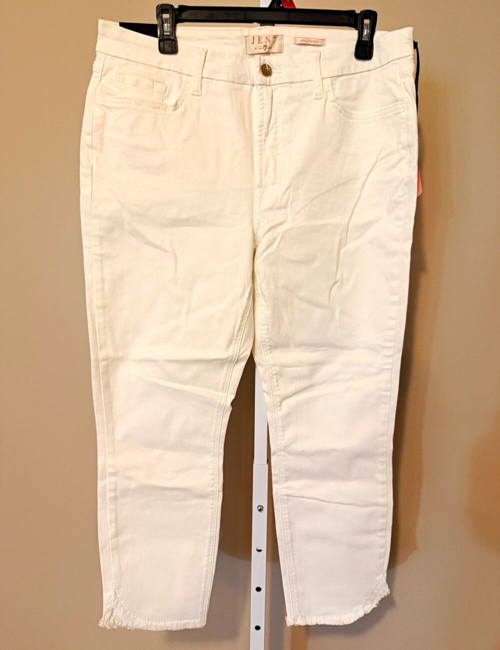 JEN7 Women’s Ankle Skinny White Denim Jeans 14 Regular 5-Pocket